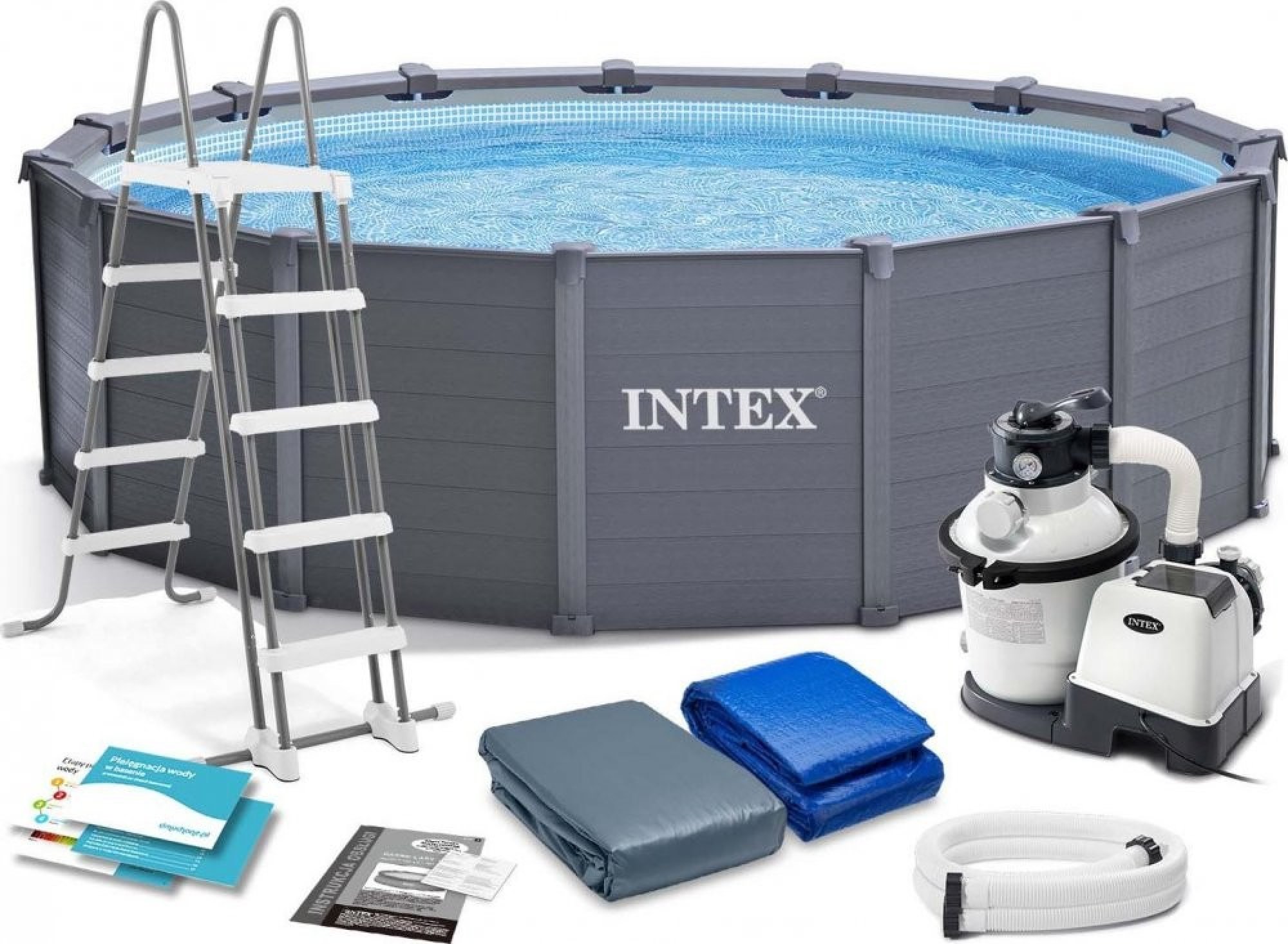 Intex Graphite Gray 478 x 124 cm 26384NP bez filtrácie